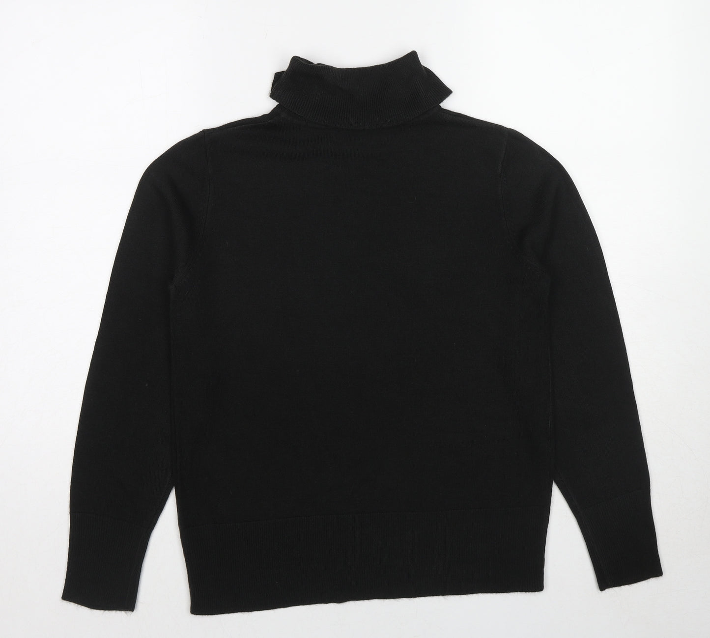 Marks and Spencer Womens Black Roll Neck Acrylic Pullover Jumper Size 12