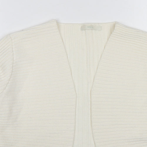 Marks and Spencer Womens Ivory V-Neck Acrylic Cardigan Jumper Size 14