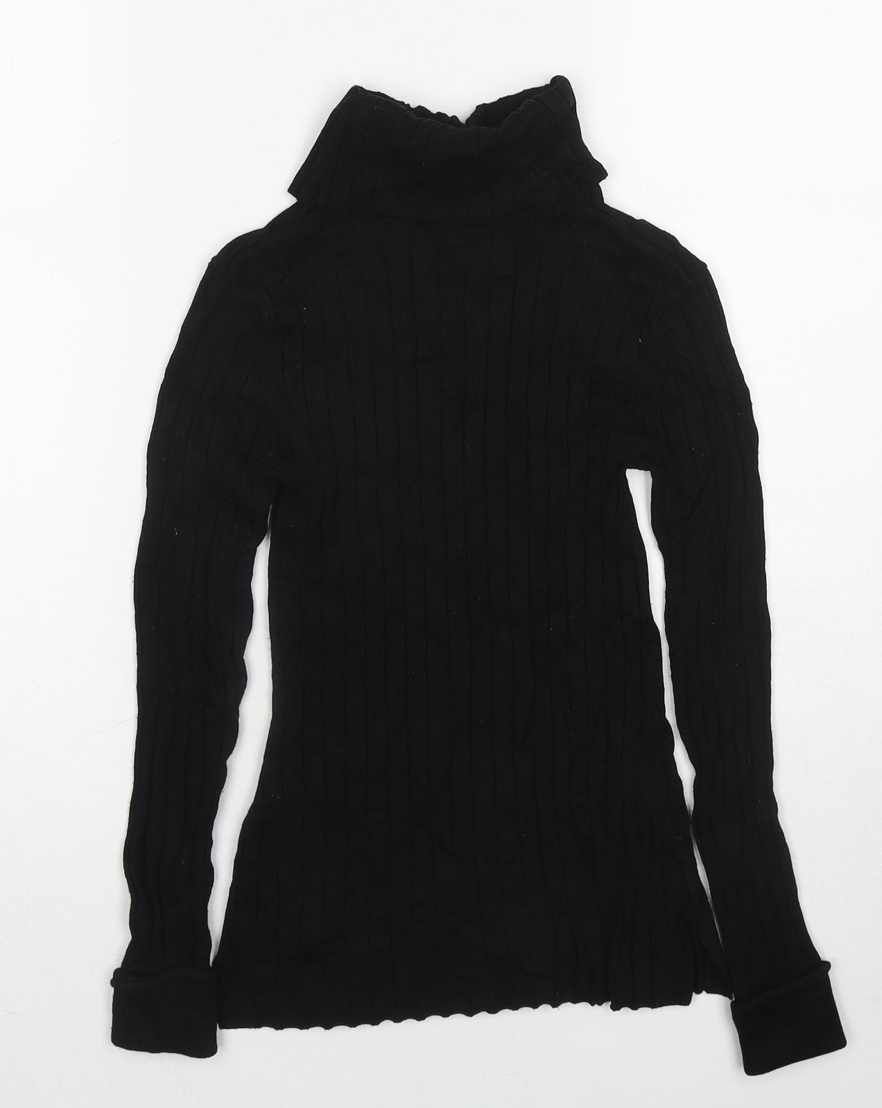 River Island Womens Black Roll Neck Viscose Pullover Jumper Size 8