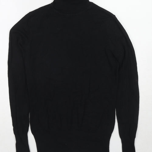 Oasis Womens Black Roll Neck Cotton Pullover Jumper Size XS