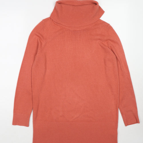 Marks and Spencer Womens Orange Roll Neck Acrylic Pullover Jumper Size 14
