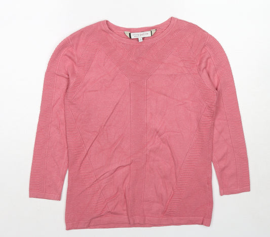Principles Womens Pink Round Neck Viscose Pullover Jumper Size 12