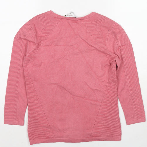 Principles Womens Pink Round Neck Viscose Pullover Jumper Size 12