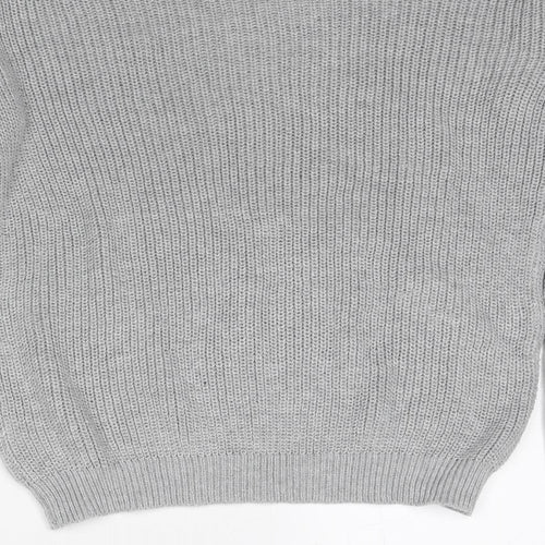 Missguided Womens Grey Boat Neck Polyester Pullover Jumper Size S - Size S-M
