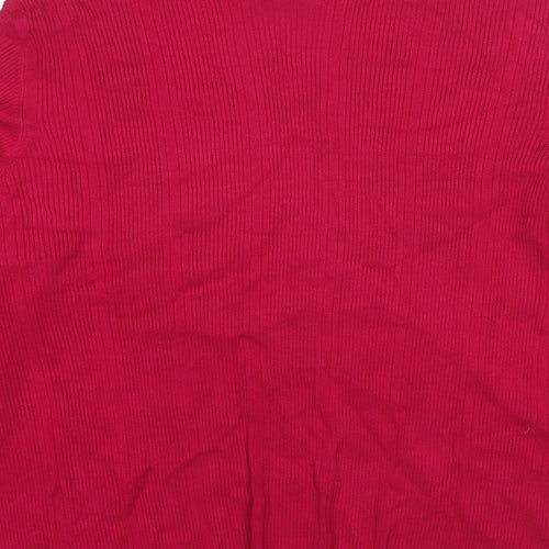 Marks and Spencer Womens Pink Roll Neck Polyester Pullover Jumper Size 22
