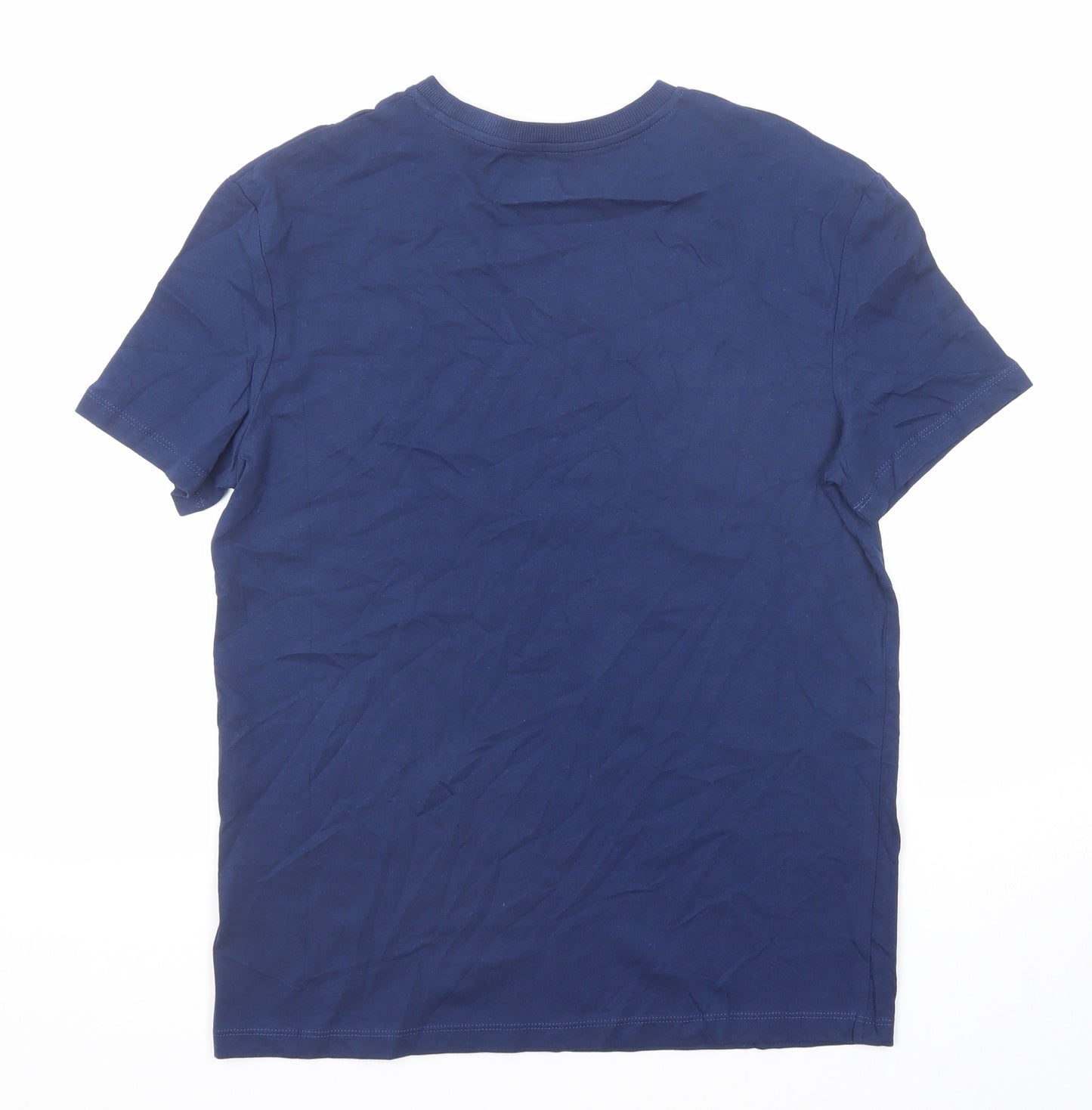 Marks and Spencer Boys Blue Cotton Basic T-Shirt Size 13-14 Years Round Neck Pullover - Today Is A Good Day
