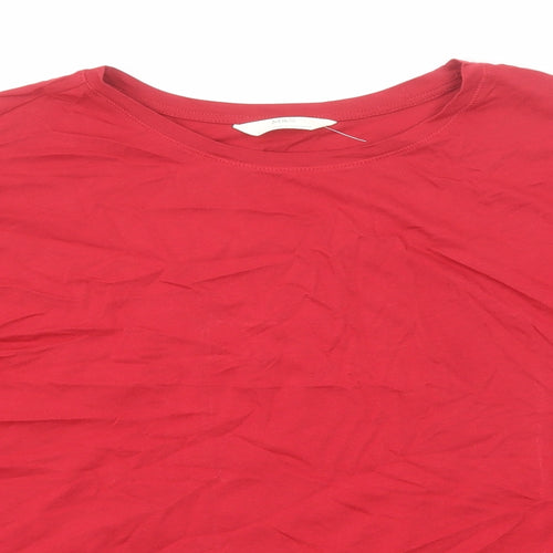 Marks and Spencer Mens Red Polyester T-Shirt Size XL Round Neck