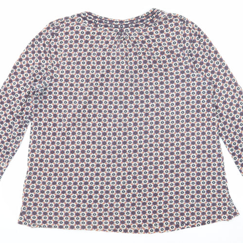 DASH Womens Multicoloured Geometric Cotton Basic T-Shirt Size 20 Boat Neck