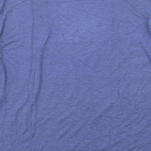 Marks and Spencer Mens Blue Polyester T-Shirt Size 2XL Round Neck