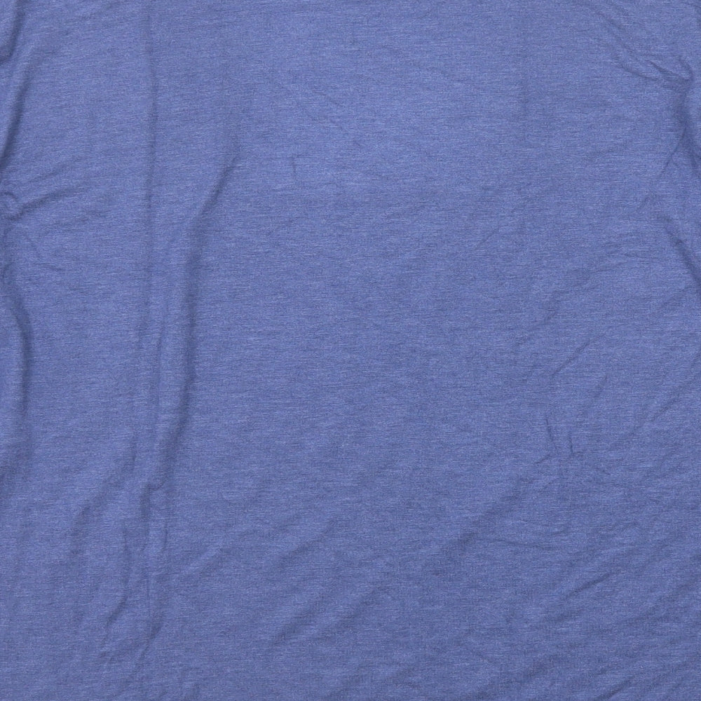 Marks and Spencer Mens Blue Polyester T-Shirt Size 2XL Round Neck