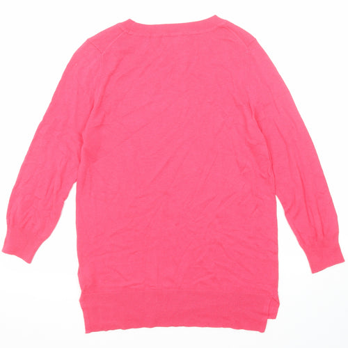 NEXT Womens Pink Round Neck Cotton Pullover Jumper Size 10