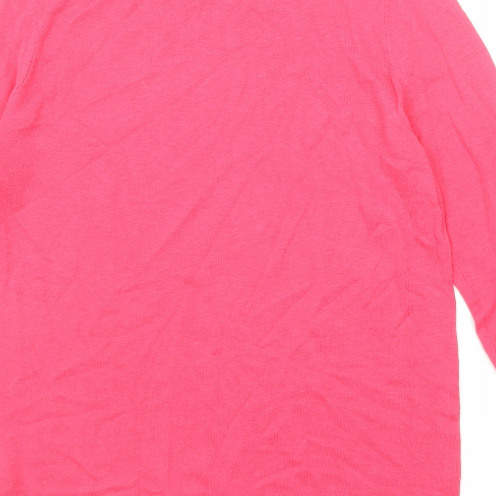NEXT Womens Pink Round Neck Cotton Pullover Jumper Size 10