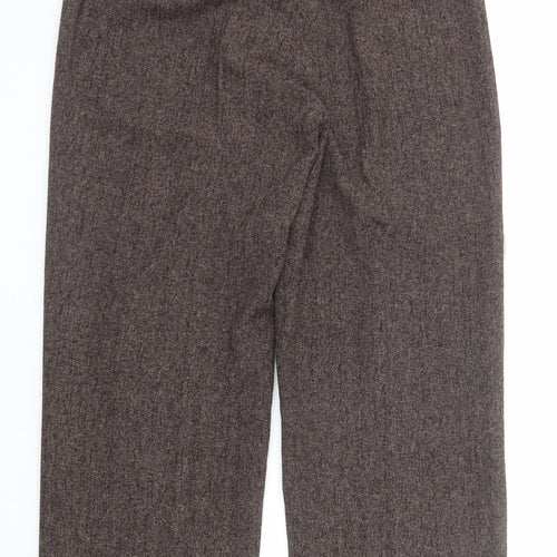 Roman Womens Brown Acetate Trousers Size 18 Regular Zip