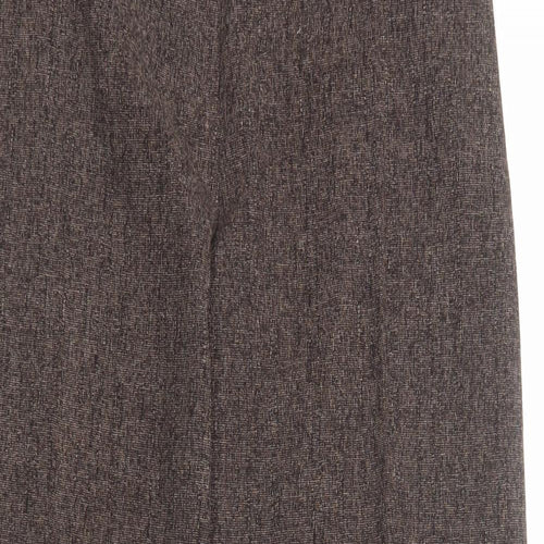 Roman Womens Brown Acetate Trousers Size 18 Regular Zip