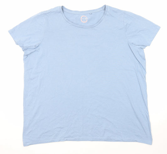 NEXT Womens Blue Cotton Basic T-Shirt Size 22 Round Neck