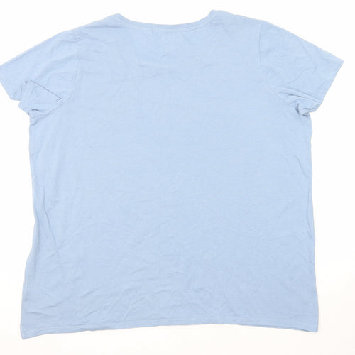 NEXT Womens Blue Cotton Basic T-Shirt Size 22 Round Neck