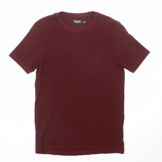 Burton Mens Red Cotton T-Shirt Size S Round Neck
