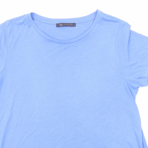Marks and Spencer Womens Blue Polyester Basic T-Shirt Size 14 Round Neck