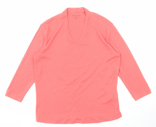 Viz a Viz Womens Pink Polyester Basic Blouse Size 16 V-Neck