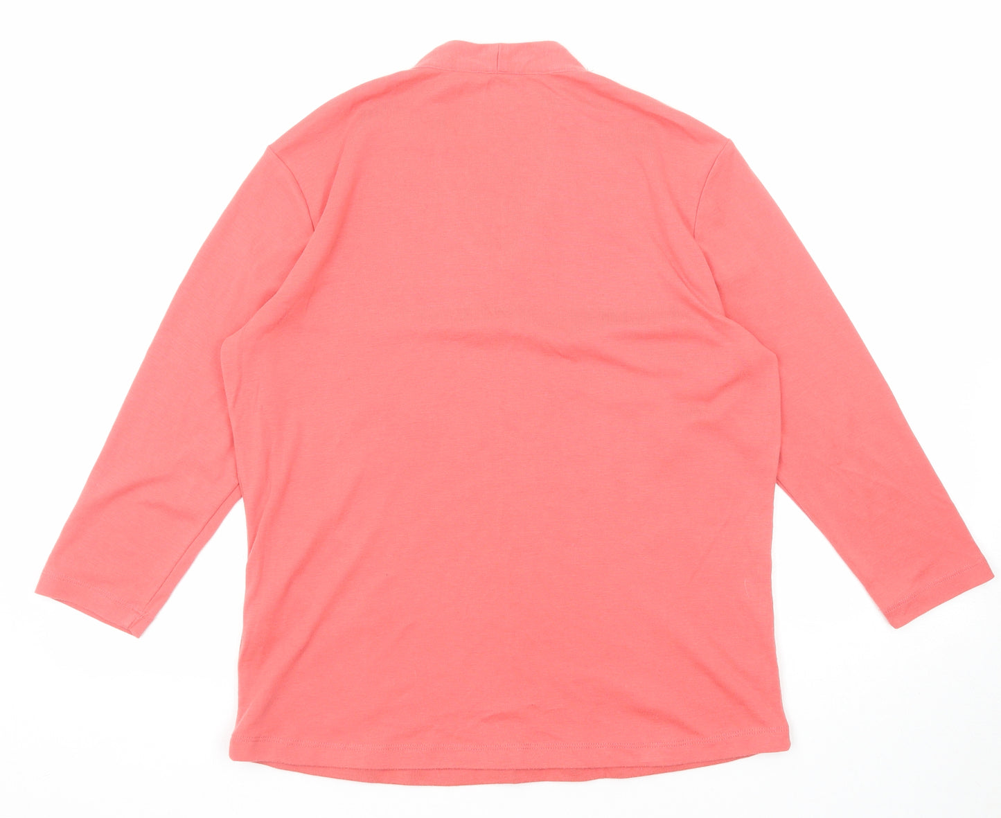 Viz a Viz Womens Pink Polyester Basic Blouse Size 16 V-Neck