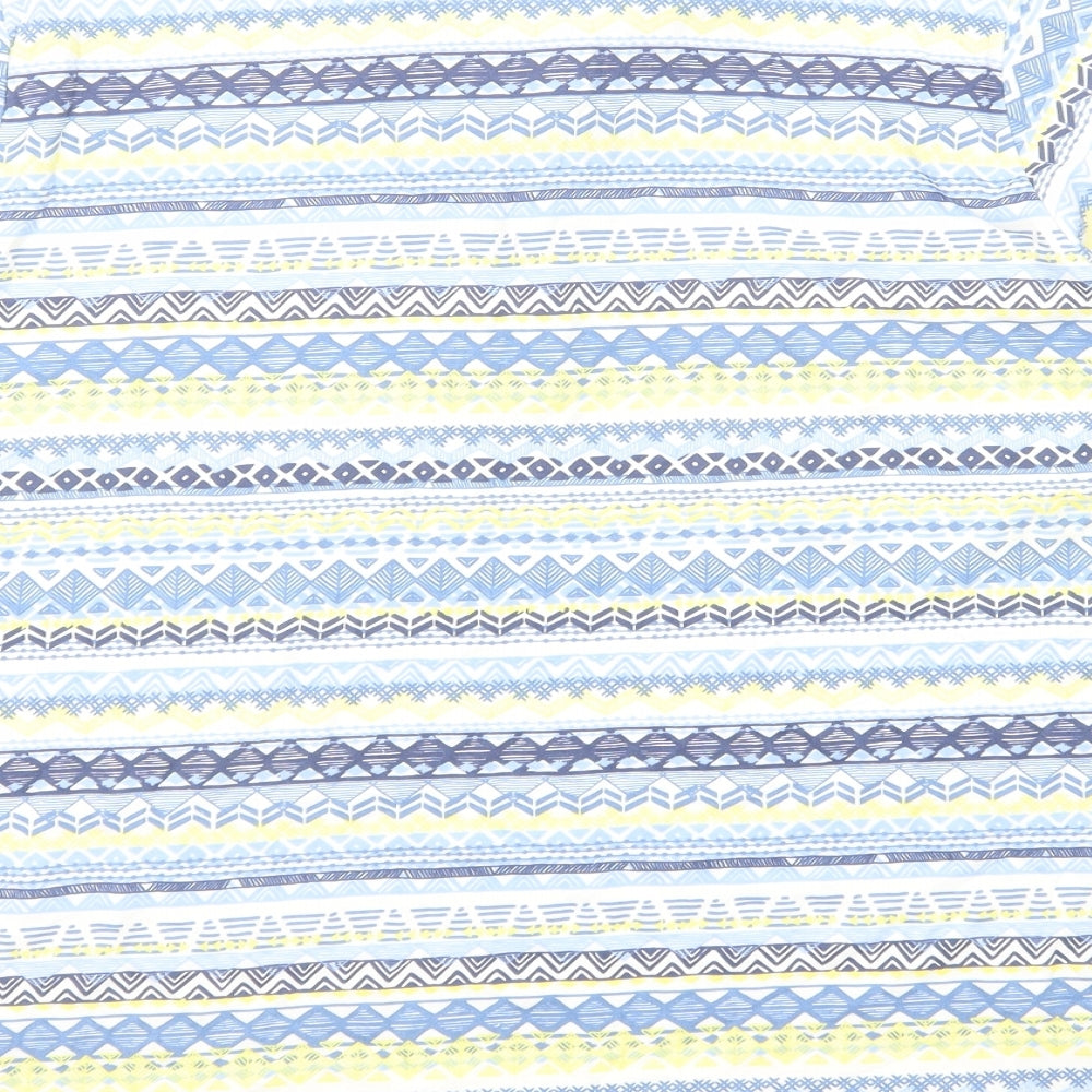 EWM Womens Blue Geometric Cotton Basic Polo Size 18 Collared - Size 18-20