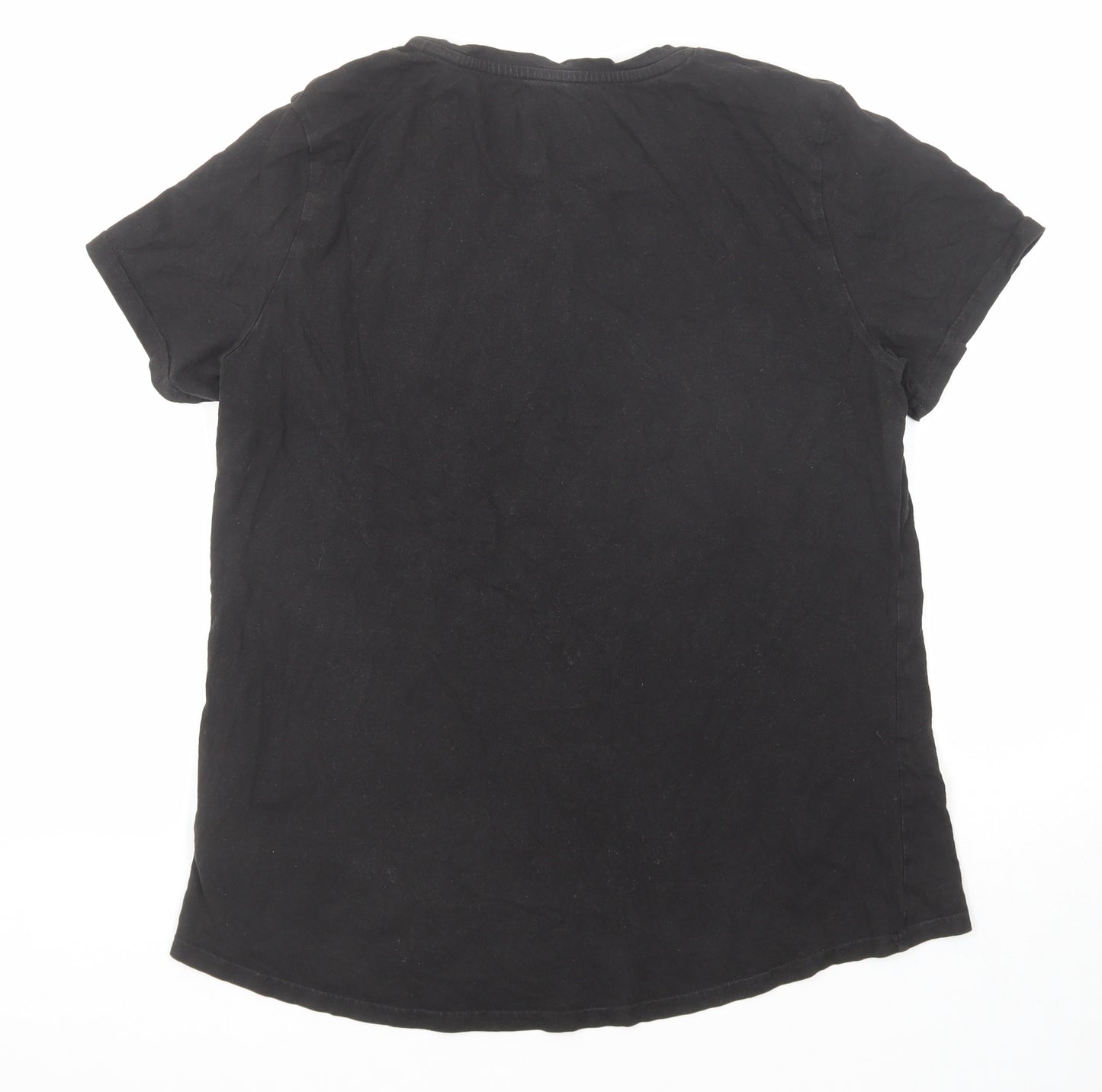 PUMA Womens Black Cotton Basic T-Shirt Size 18 Round Neck