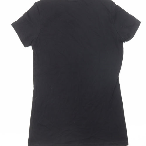Bella + Canvas Womens Black Cotton Basic T-Shirt Size M Round Neck - Gin Girl Christmas Slogan