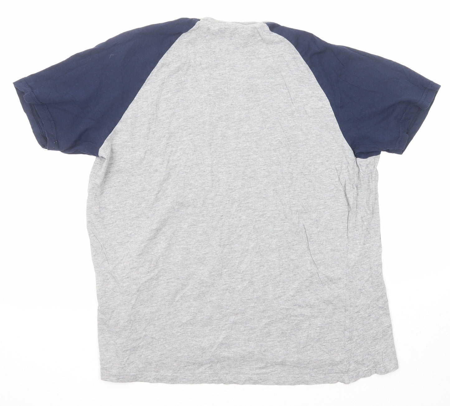 Bench Womens Grey Cotton Basic T-Shirt Size L Round Neck
