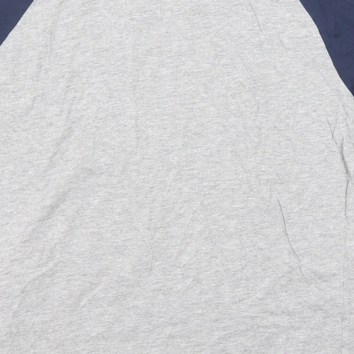 Bench Womens Grey Cotton Basic T-Shirt Size L Round Neck