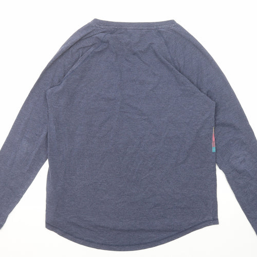 NEXT Womens Blue Cotton Basic T-Shirt Size 14 Boat Neck - Rainbow Heart