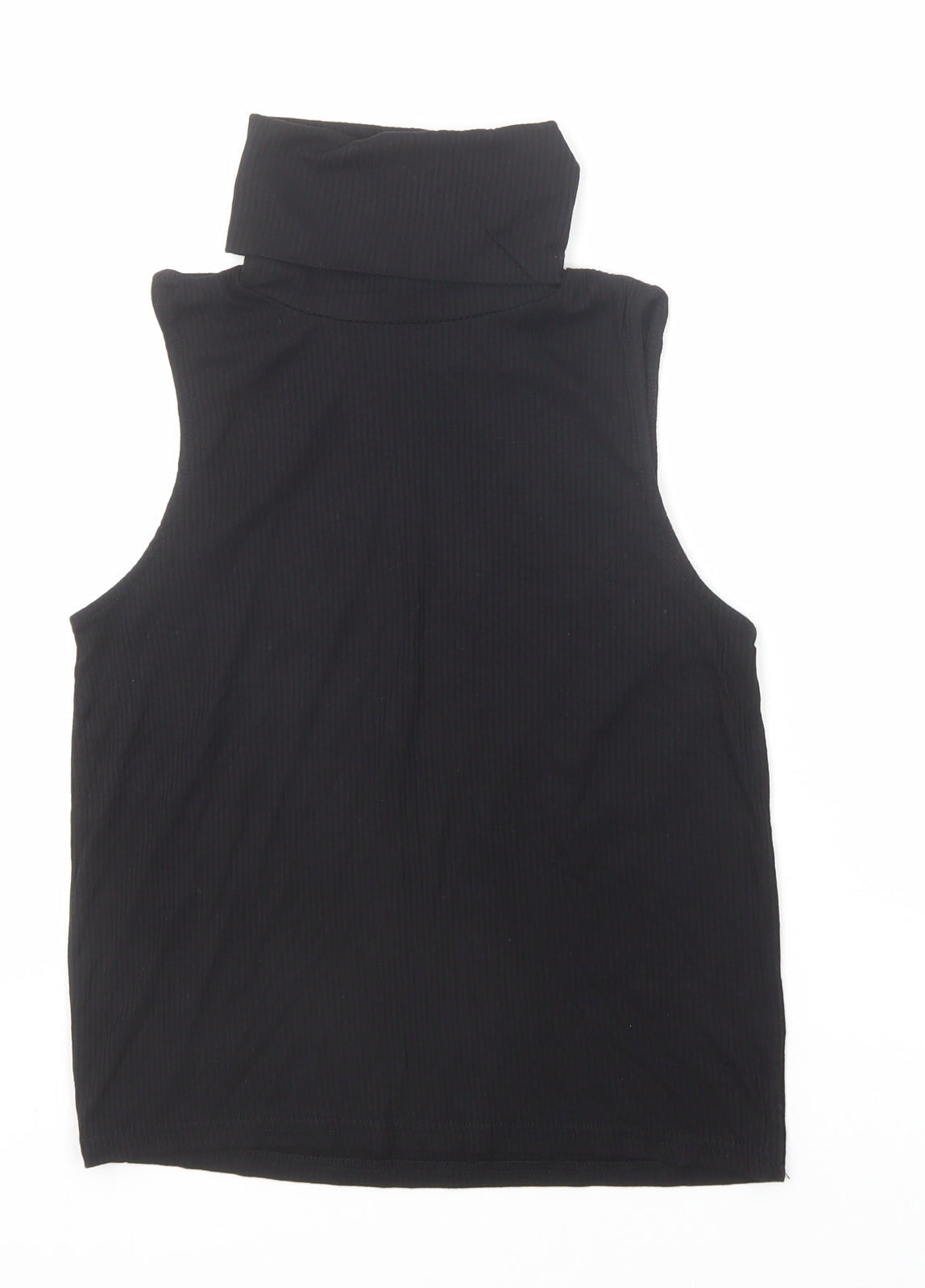 Divided by H&M Womens Black Viscose Basic Tank Size M Roll Neck