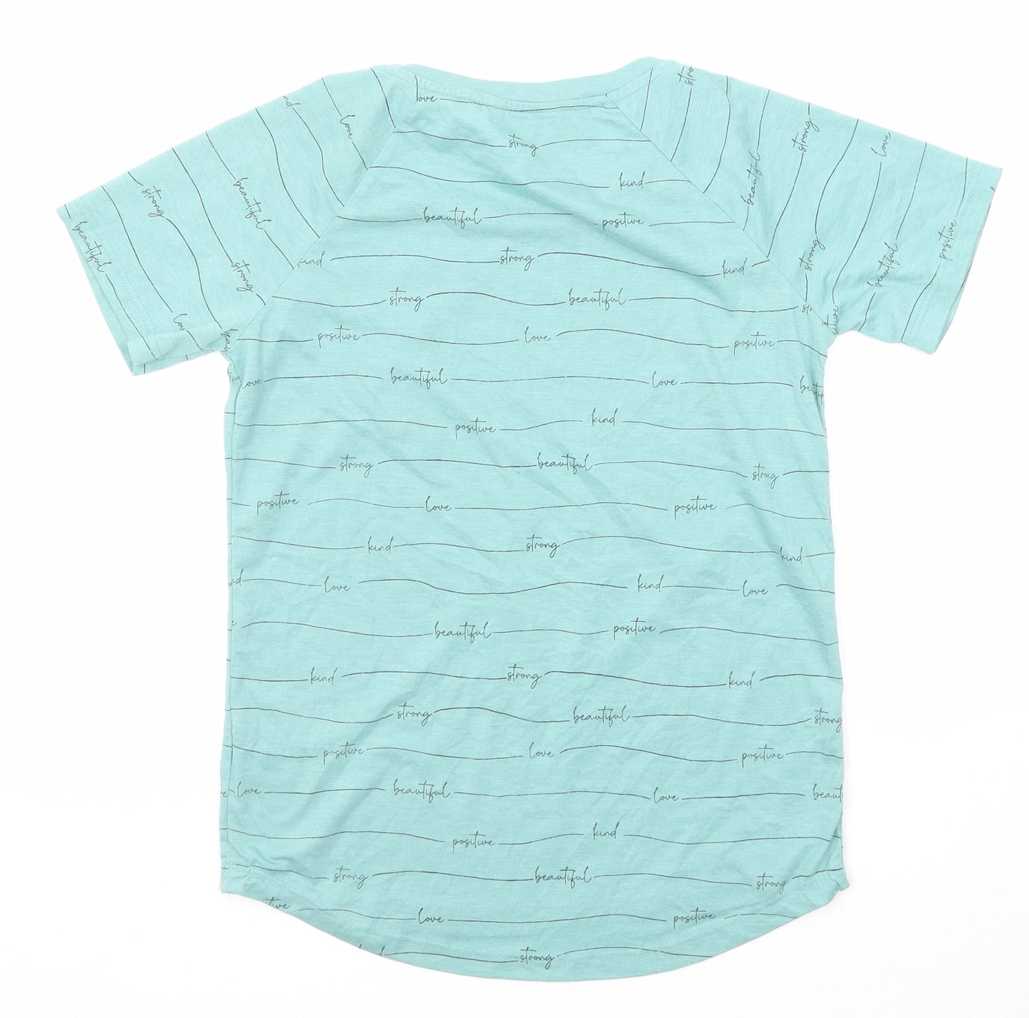 NEXT Womens Blue Striped Cotton Basic T-Shirt Size 6 Round Neck