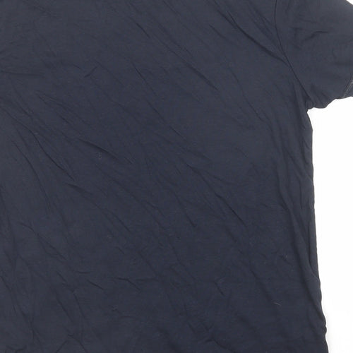 NEXT Womens Blue Modal Basic T-Shirt Size 8 Boat Neck - Contrast Stitching