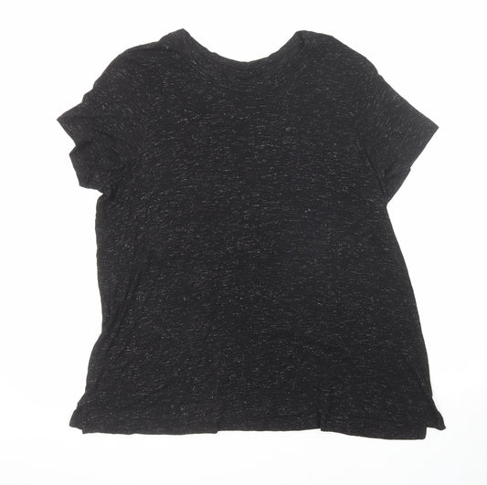 NEXT Womens Black Viscose Basic T-Shirt Size 22 Boat Neck - Marl