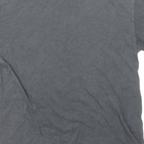 New Look Womens Grey Cotton Basic T-Shirt Size 10 Crew Neck - Tiger