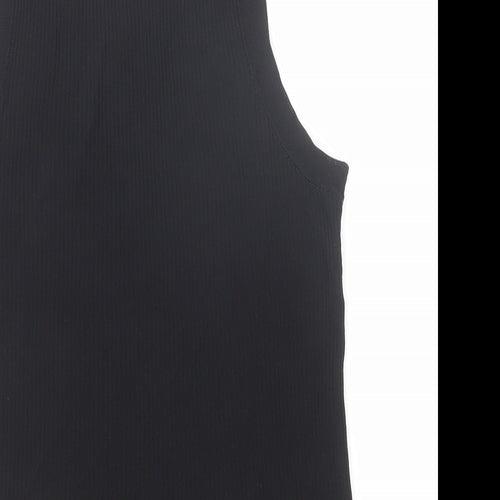 Zara Womens Black Viscose Basic Tank Size S Scoop Neck - Ribbed