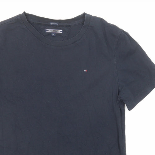Tommy Hilfiger Boys Blue Cotton Basic T-Shirt Size 14 Years Round Neck Pullover
