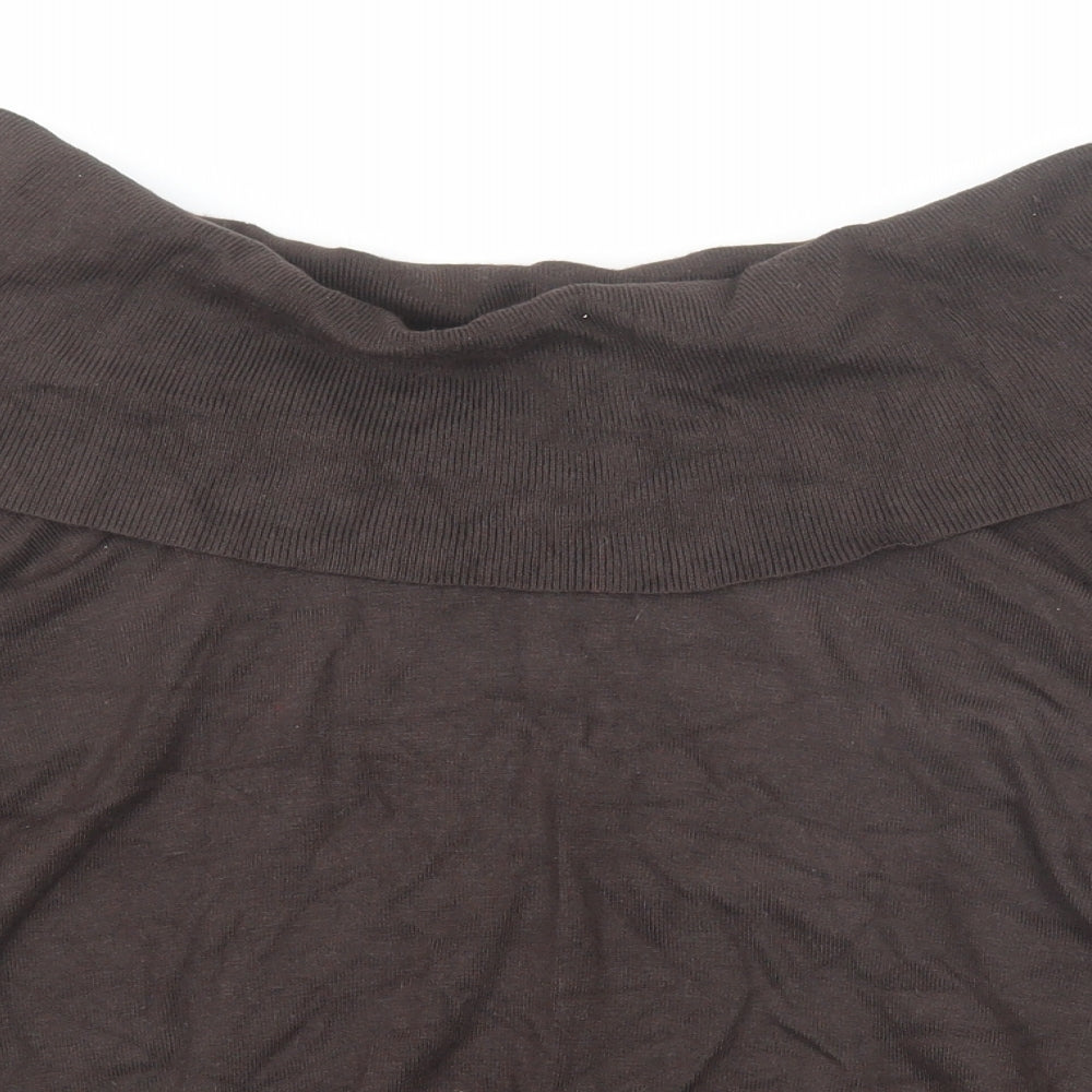 Marks and Spencer Womens Brown Roll Neck Viscose Pullover Jumper Size 18