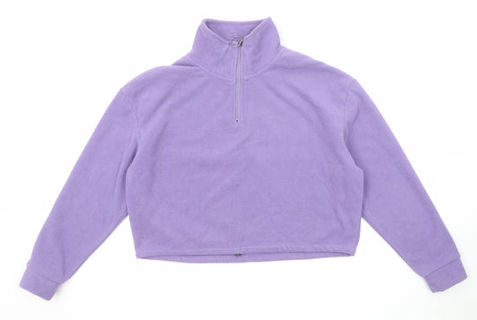 Brave Soul Womens Purple Polyester Pullover Sweatshirt Size M Zip