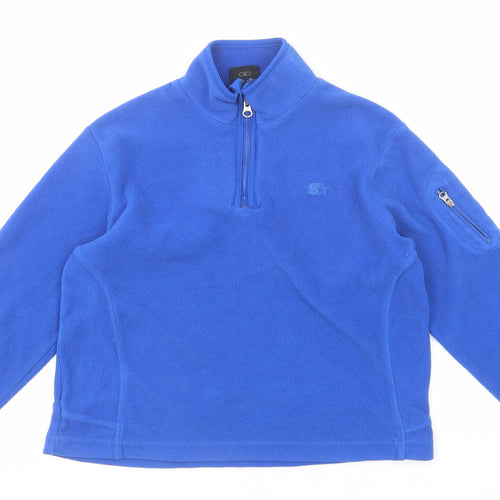 Starter Boys Blue Polyester Pullover Sweatshirt Size M Zip