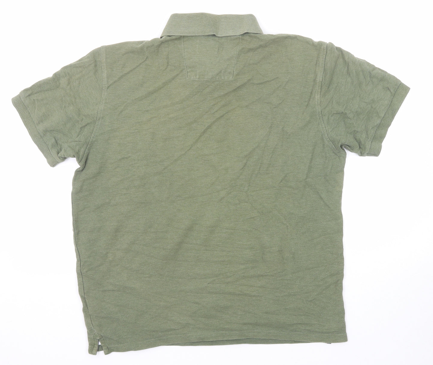Blue Harbour Mens Green Cotton Polo Size M Collared Button