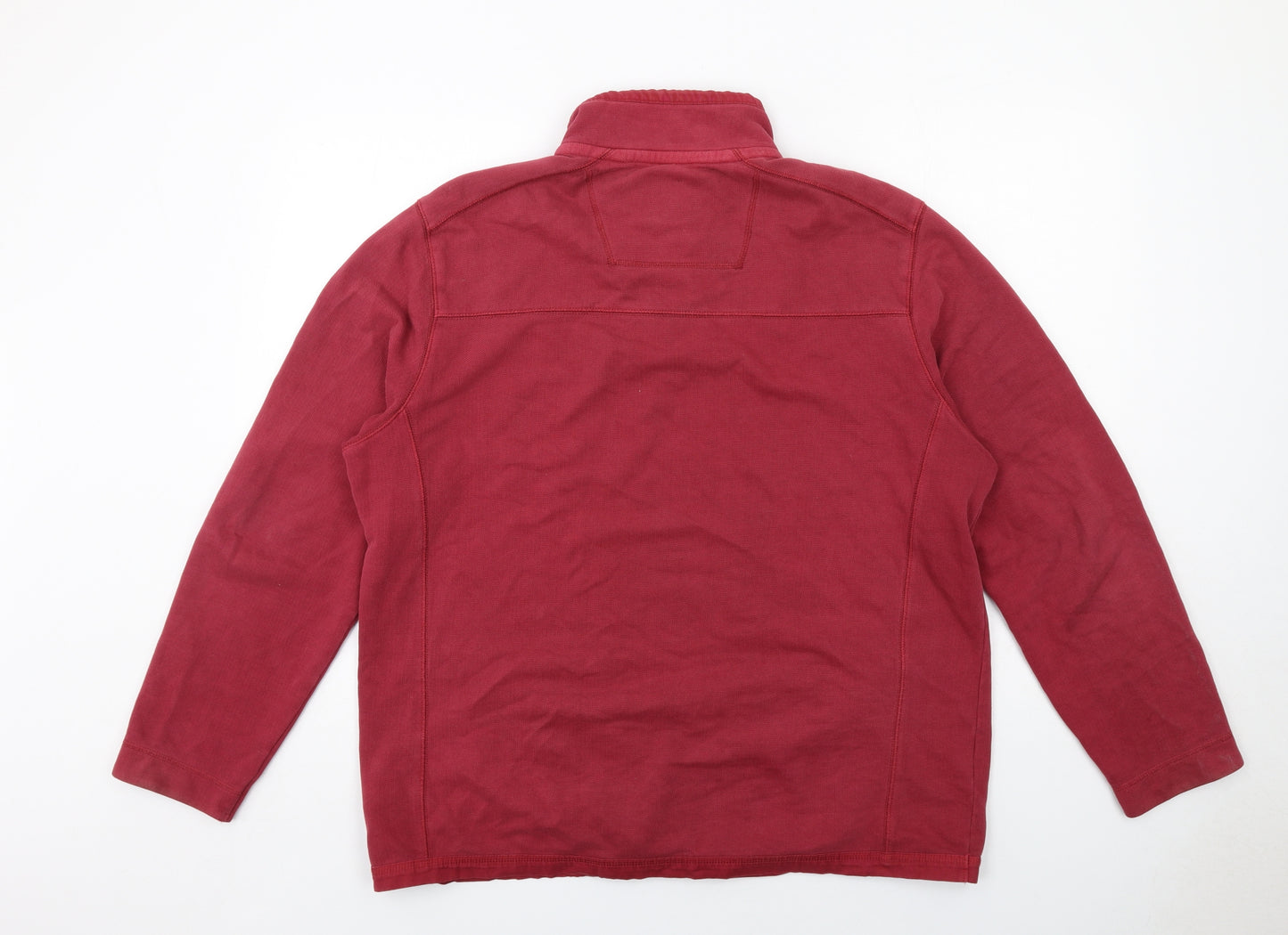 North Coast Mens Red Cotton Henley Sweatshirt Size L