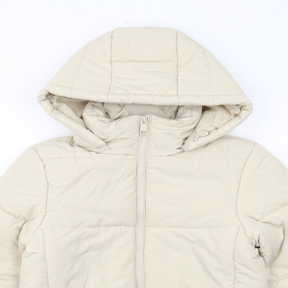 Marks and Spencer Womens Ivory Puffer Jacket Jacket Size 8 Zip
