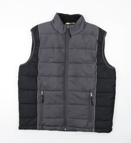 Workwear Mens Grey Gilet Jacket Size L Zip