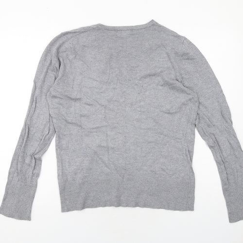 Debenhams Womens Grey V-Neck Viscose Pullover Jumper Size 14
