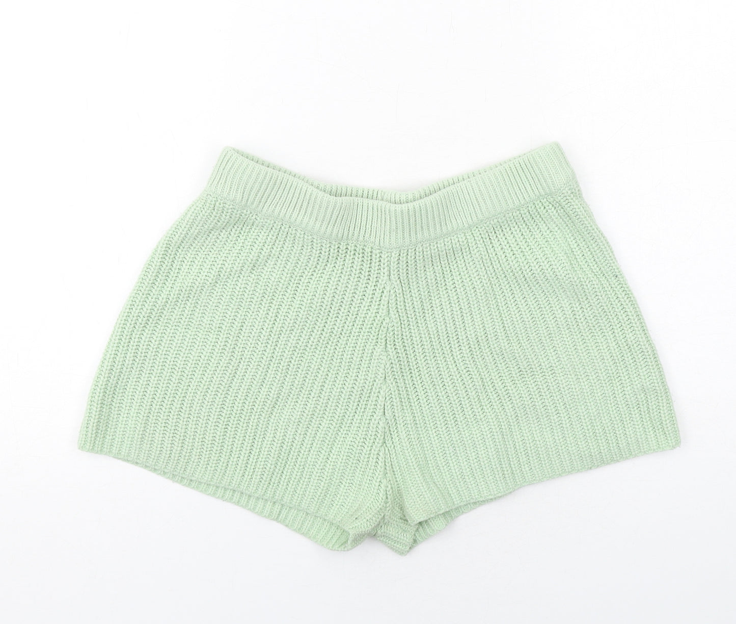 ASOS Womens Green Acrylic Basic Shorts Size 10 Regular Pull On