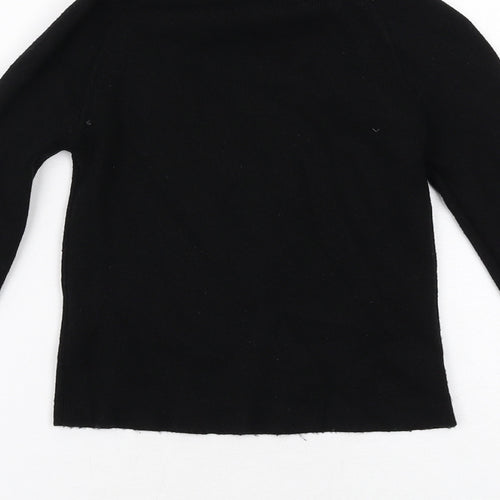 Pull&Bear Womens Black Viscose Basic T-Shirt Size M Mock Neck