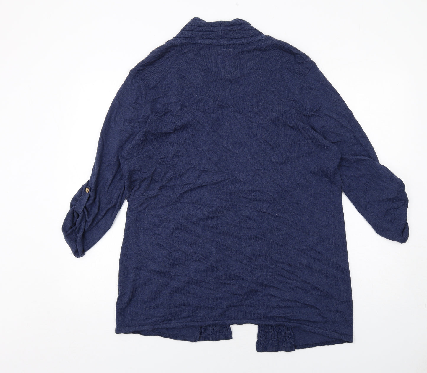 MANTARAY PRODUCTS Womens Blue V-Neck Cotton Cardigan Jumper Size 18