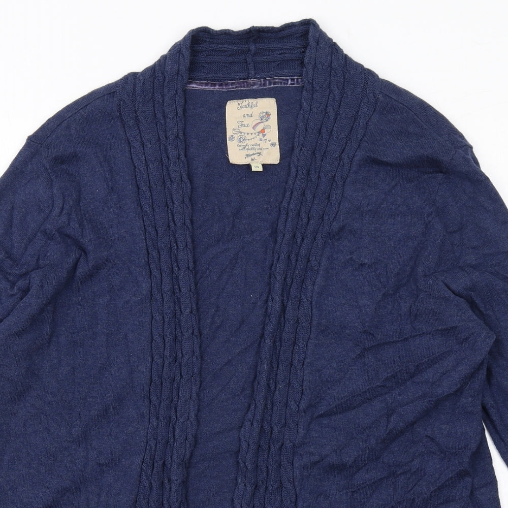 MANTARAY PRODUCTS Womens Blue V-Neck Cotton Cardigan Jumper Size 18