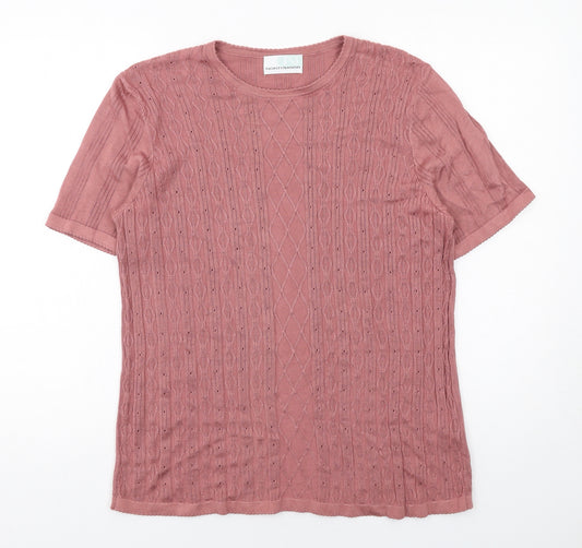 Northmoor Womens Pink Viscose Basic T-Shirt Size 20 Round Neck